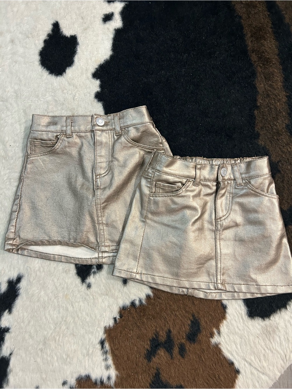 H&M Girls Metallic Gold Skirts - sizes 4/5 & 1.5/2